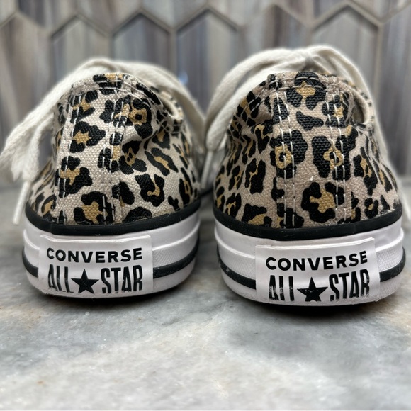 Converse All Star Chucks Kids Girls Youth Size 2 Cheetah Animal Print Low Tops - Picture 4 of 6